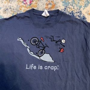 Life Is Crap Bicycle Rider Tee Shirt